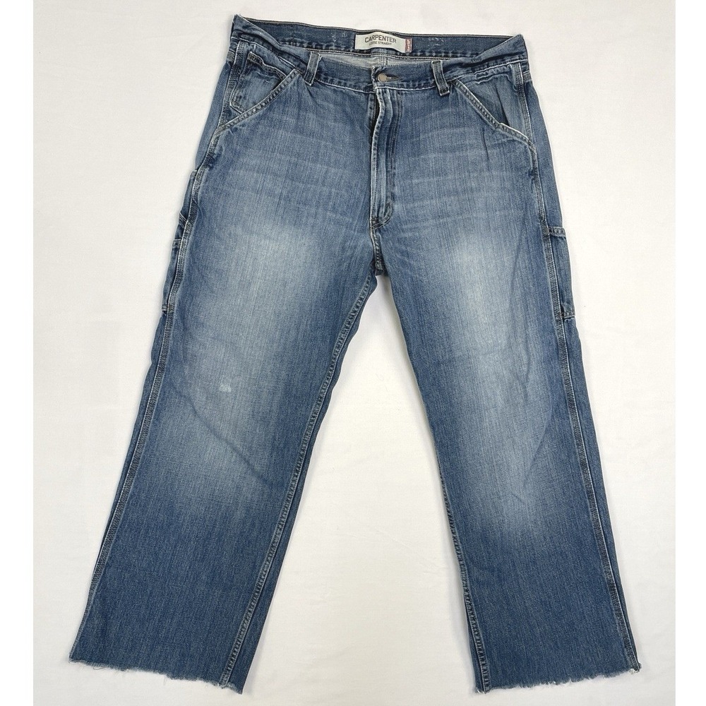 Levis Carpenter Loose Straight Jeans Mens Blue Denim Workwear Relaxed Fit 36x32